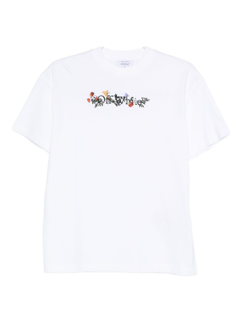 Off-white Arrow Flower Printed Crewneck T-shirt In White