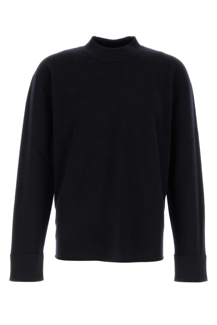 The Row Midnight Blue Stretch Cashmere Blend Hermann Sweater In Black