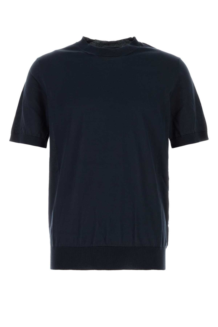 Prada Short-sleeved Crewneck Jumper In Blue