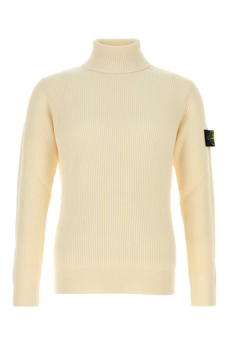 Stone Island Ivory Wool Sweater In Neutral
