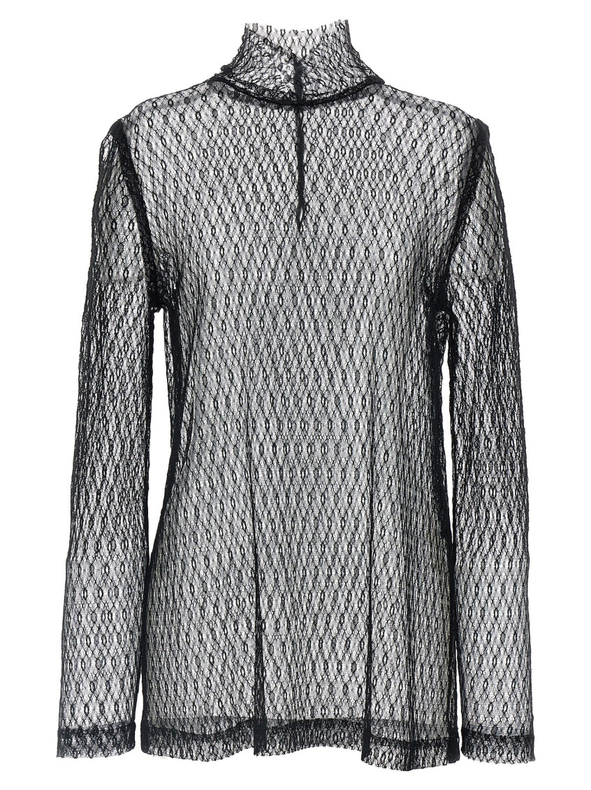 Shop Dolce & Gabbana Black Mesh Blouse