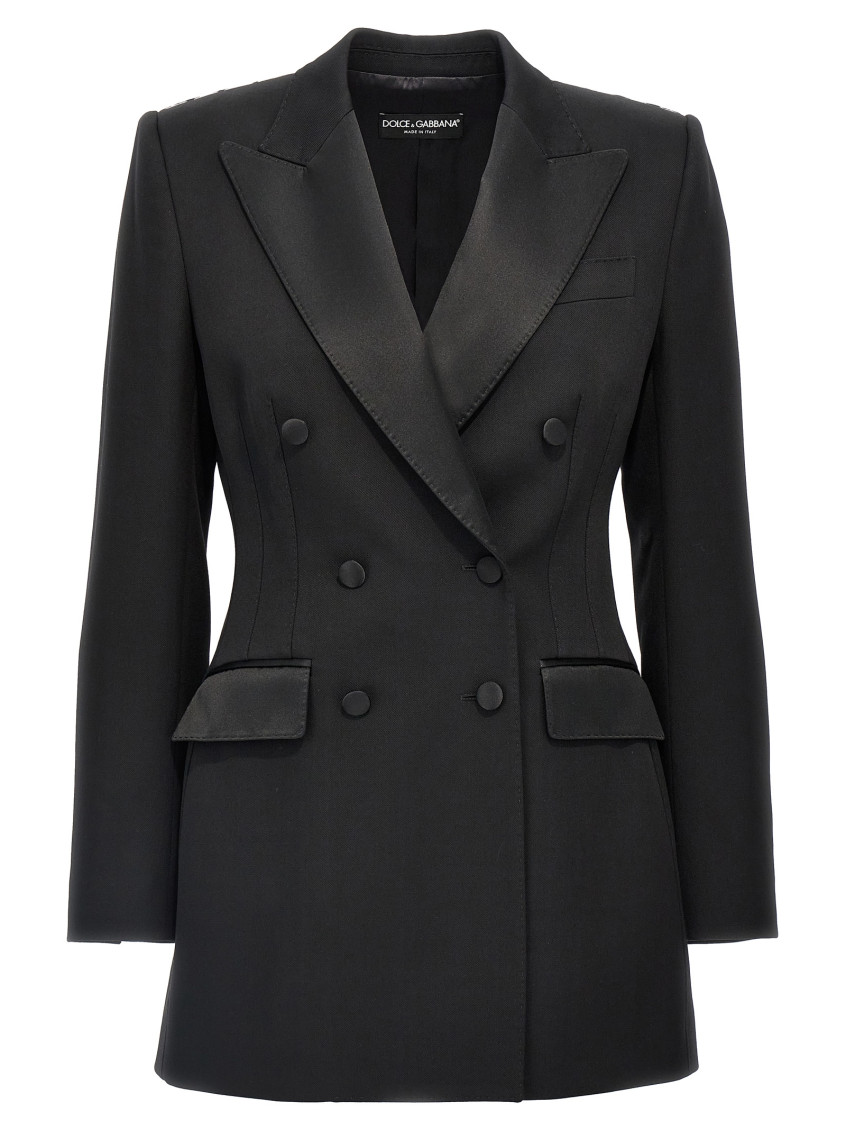 Dolce & Gabbana 'turlington' Blazer Double-breasted Structured Shoulders In Black