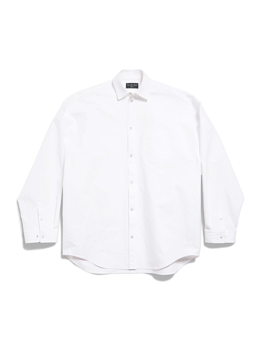 Balenciaga Semi Fitted Button-down Shirt In White