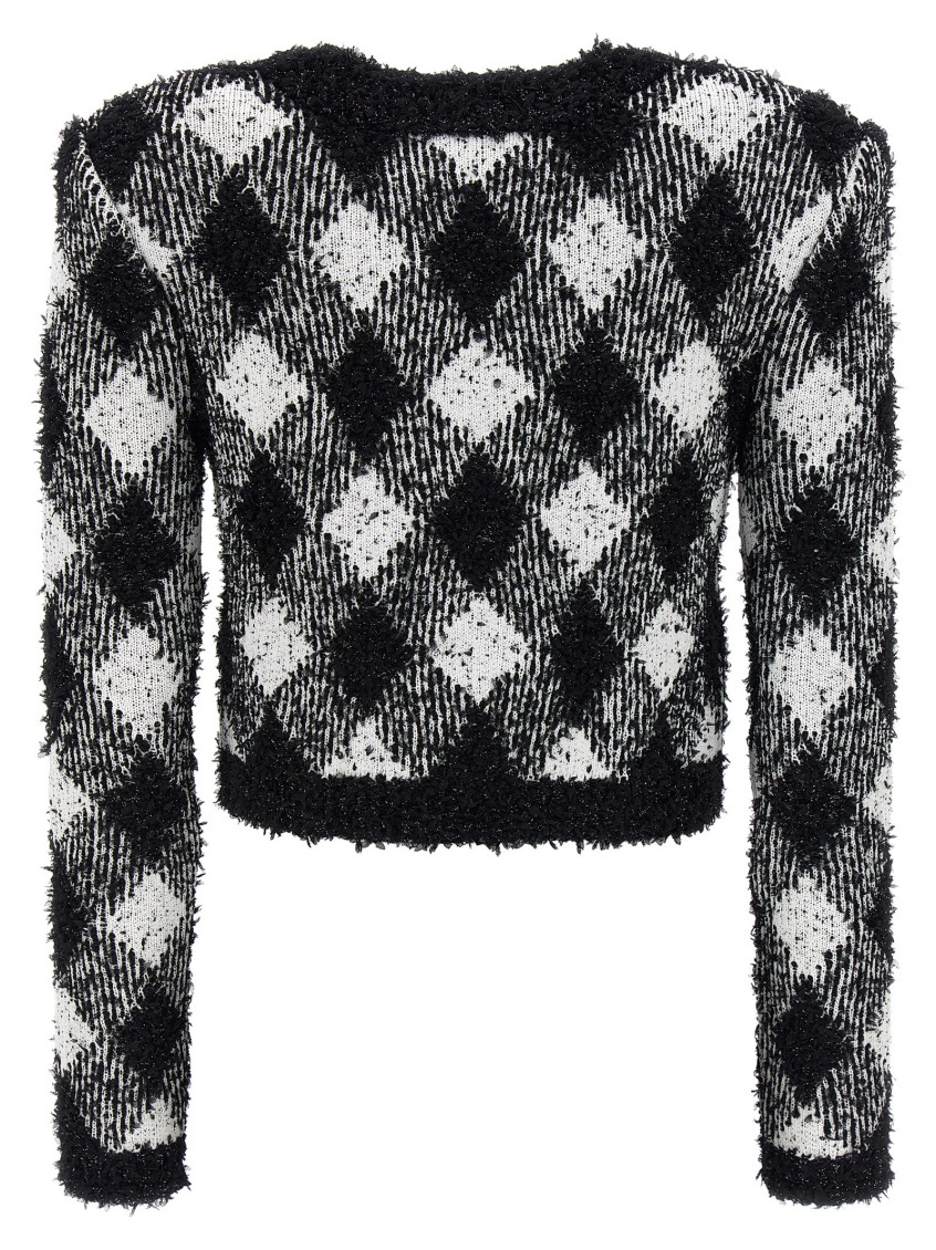 ジャケット BALMAIN Vichy tweed short jacket White/Black Balmain BlackWhite Vichy Tweed Short Jacket for Women Online