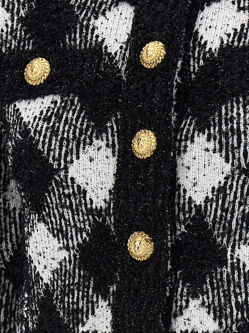 【関税込み】balmain Vichy tweed short jacket Balmain Vichy Cropped Tweed Jacket, Brand Size 34 (US Size 2