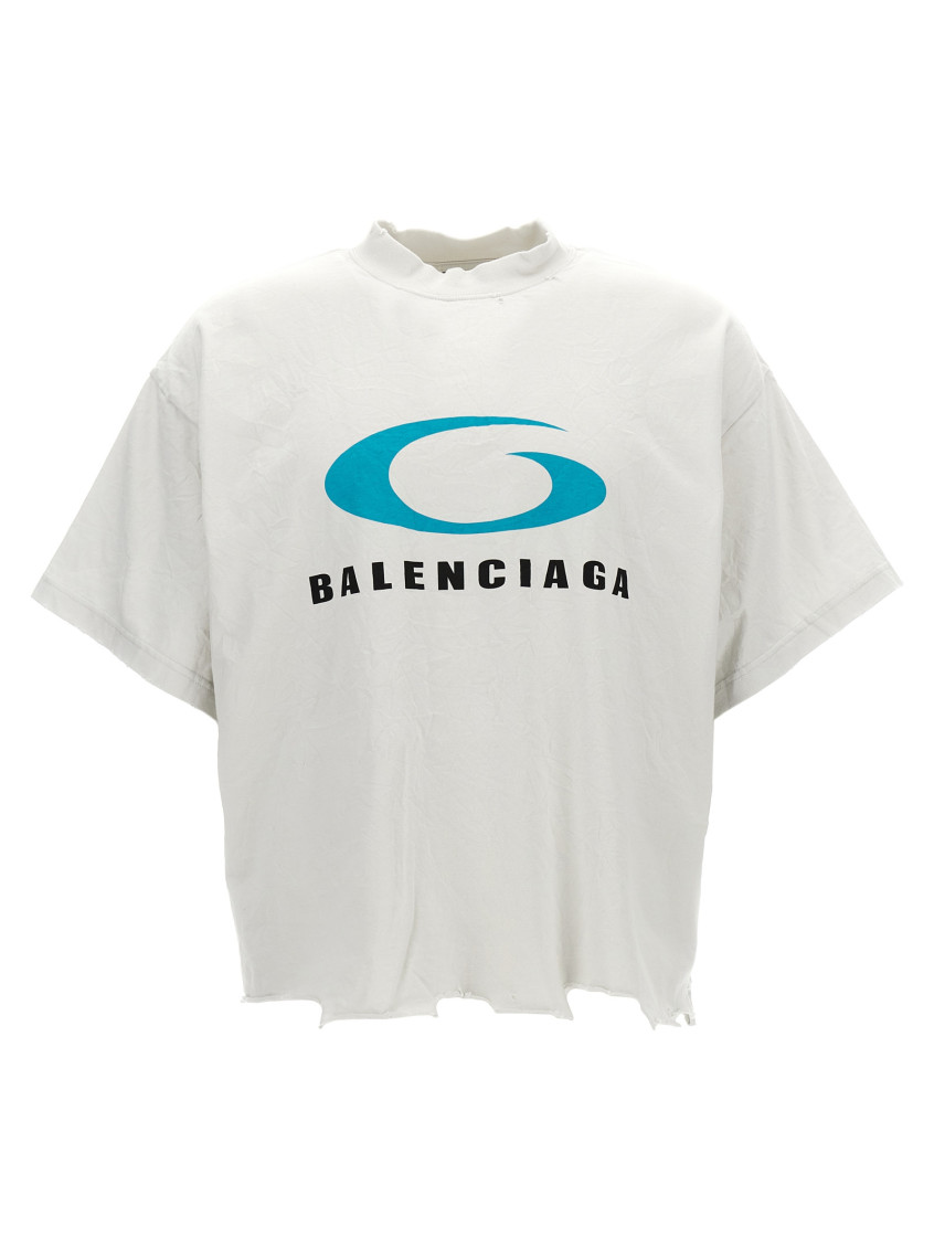 Shop Balenciaga White Cropped T-shirt