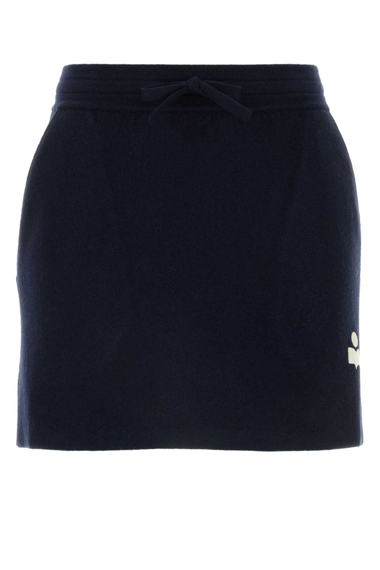 Isabel Marant Midnight Blue Stretch Cotton Blend Amaline Mini Skirt In Blue