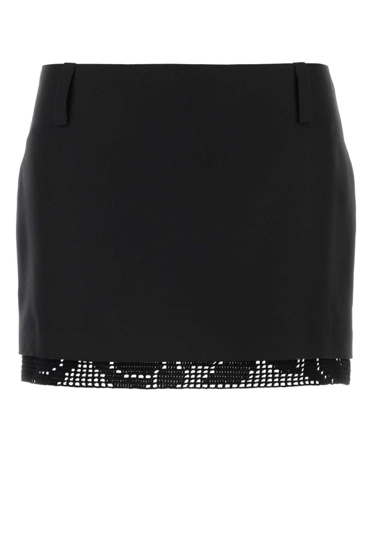 Magda Butrym Black silk mini skirt for Women Online USA at