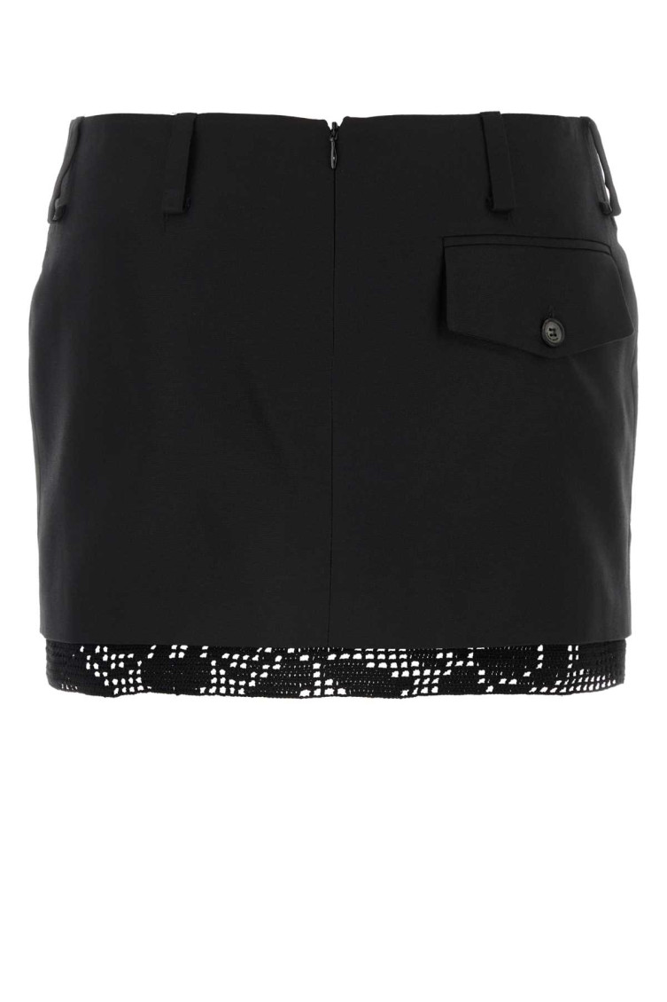 Magda Butrym Black silk mini skirt for Women Online USA at