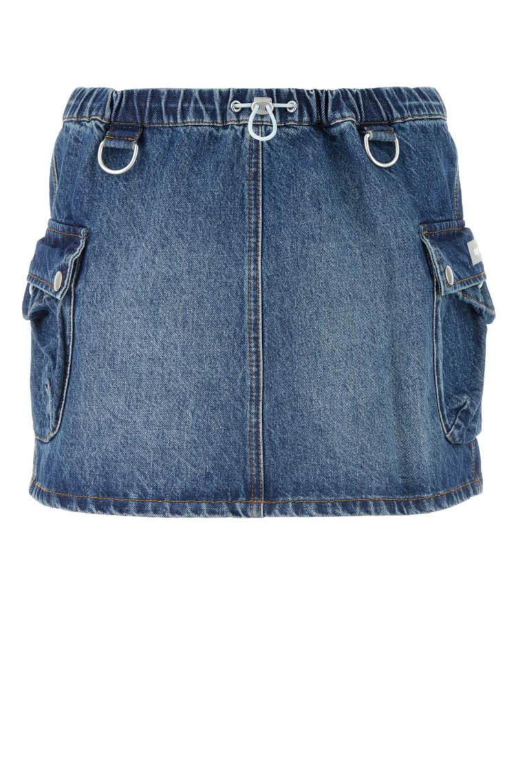 Shop Coperni Denim Mini Shirt In Blue