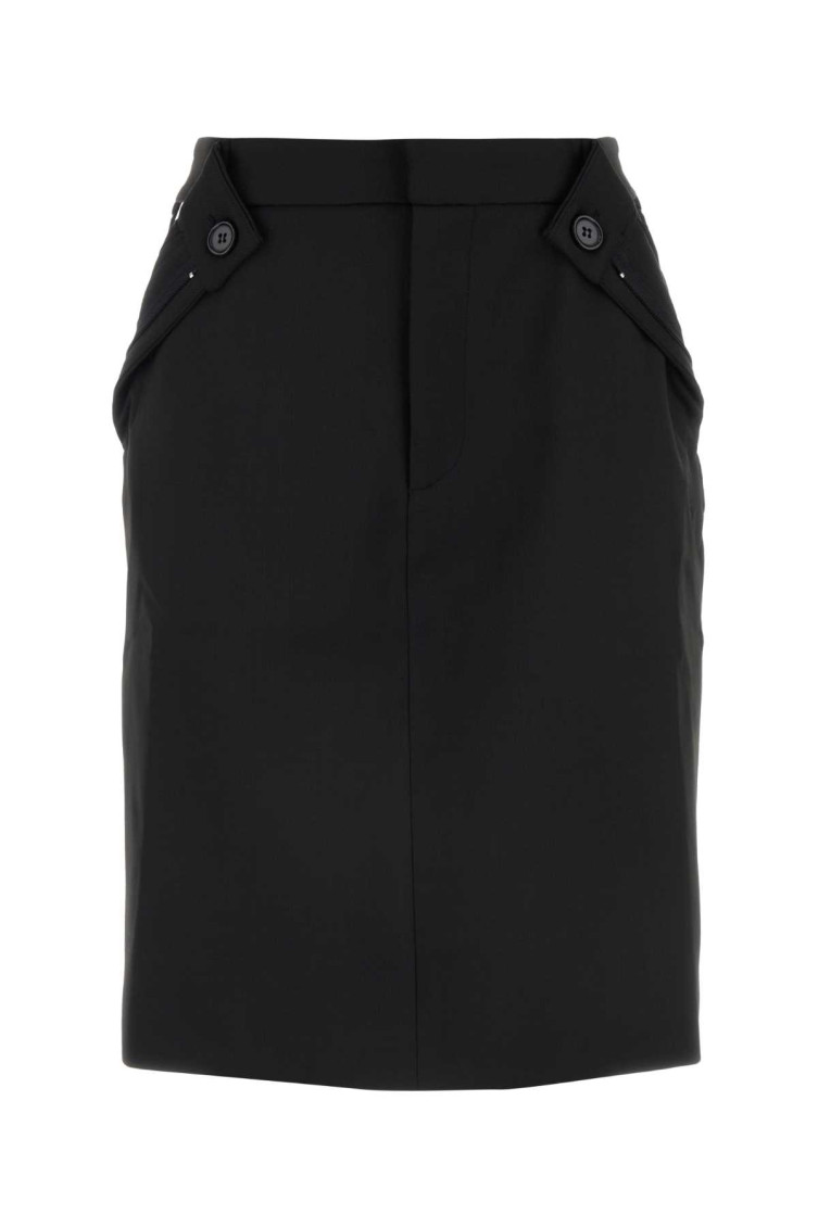 Coperni Stretch Polyester Blend Skirt With Back Vent In Black