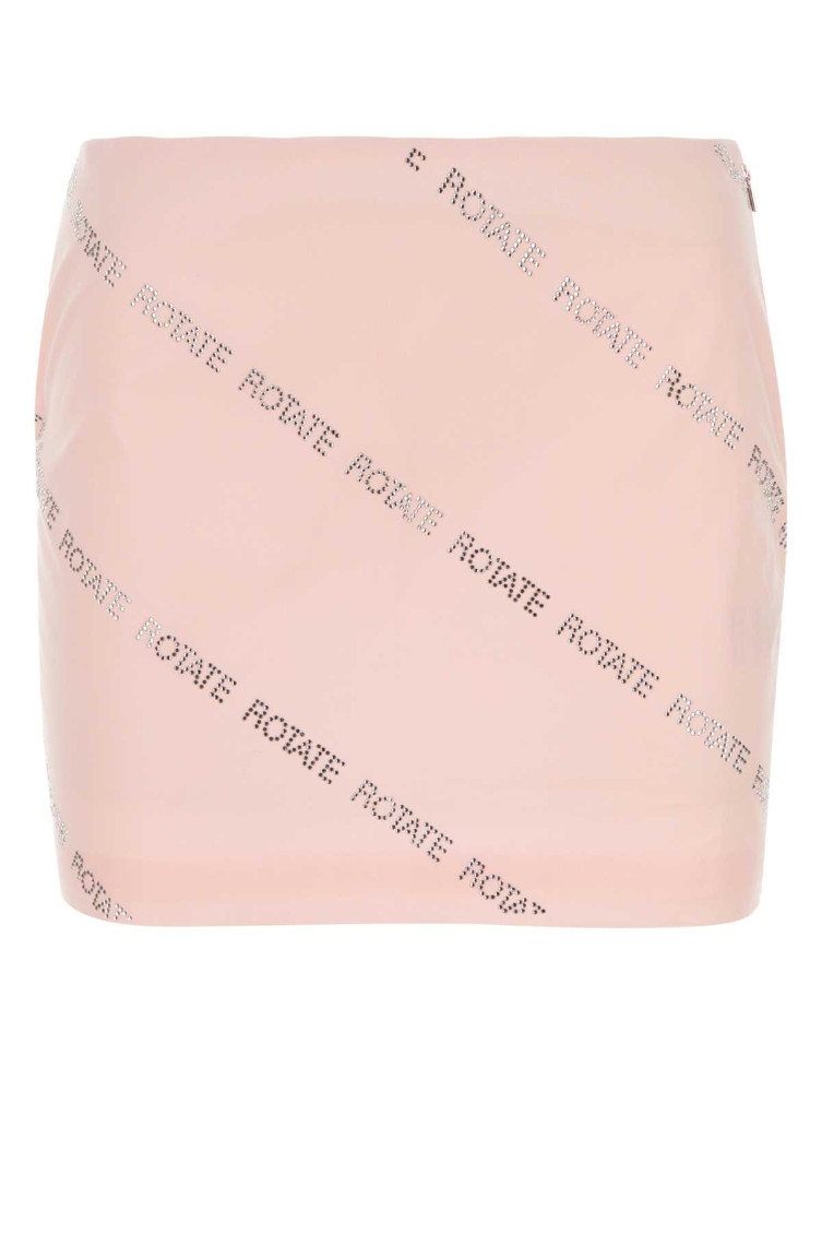 Rotate Birger Christensen Crystal Poplin Cotton Poplin Miniskirt In Pink