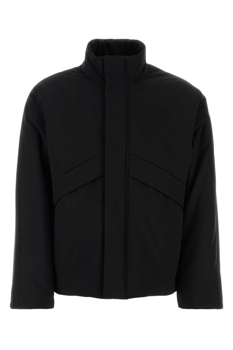 Ferragamo Black High Neck Padded Jacket In Black