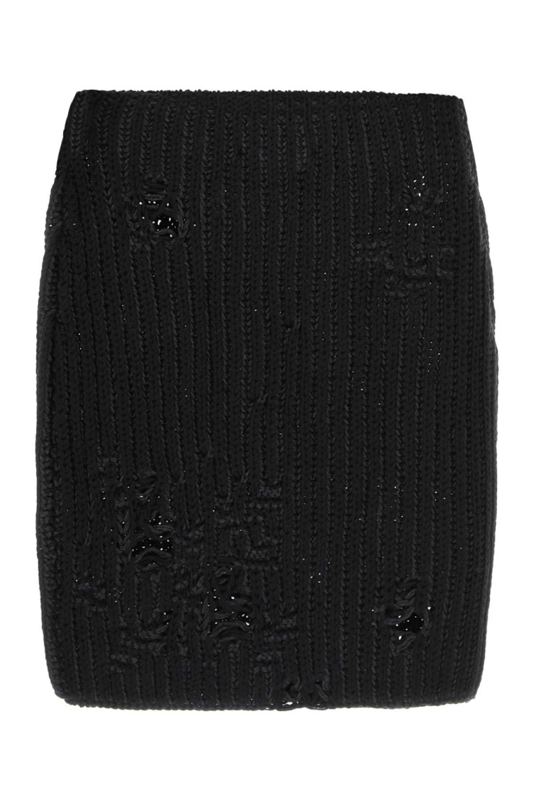 スカート JW ANDERSON Black Cotton And Acrylic Mini Skirt JW Anderson Black cotton and acrylic mini skirt for Women