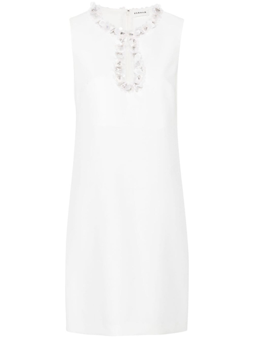 P.a.r.o.s.h Sleeveless Sequin-embellished Dress In White