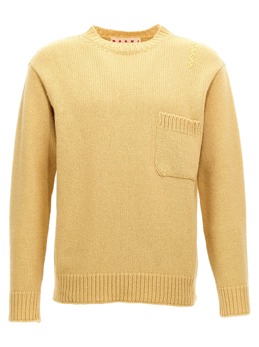 Marni Men Wool Sweater In Yellow