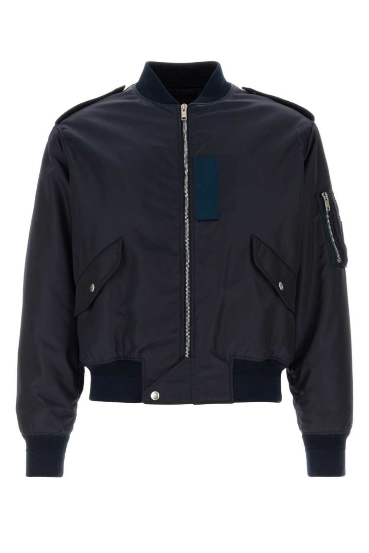 Givenchy Bomber Jacket With Epaulettes And Pockets In Navy Blue