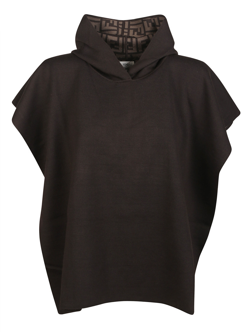 Shop Fendi Brown Logo Poncho