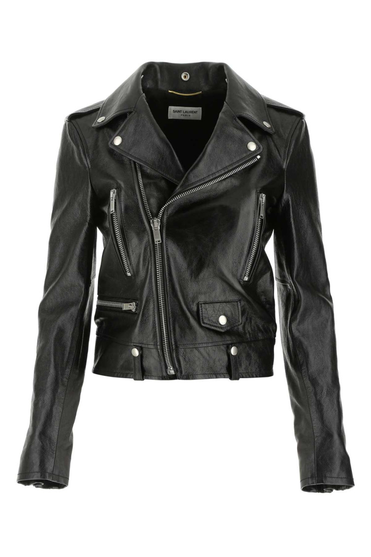 Shop Saint Laurent Black Motorcycle Jacket