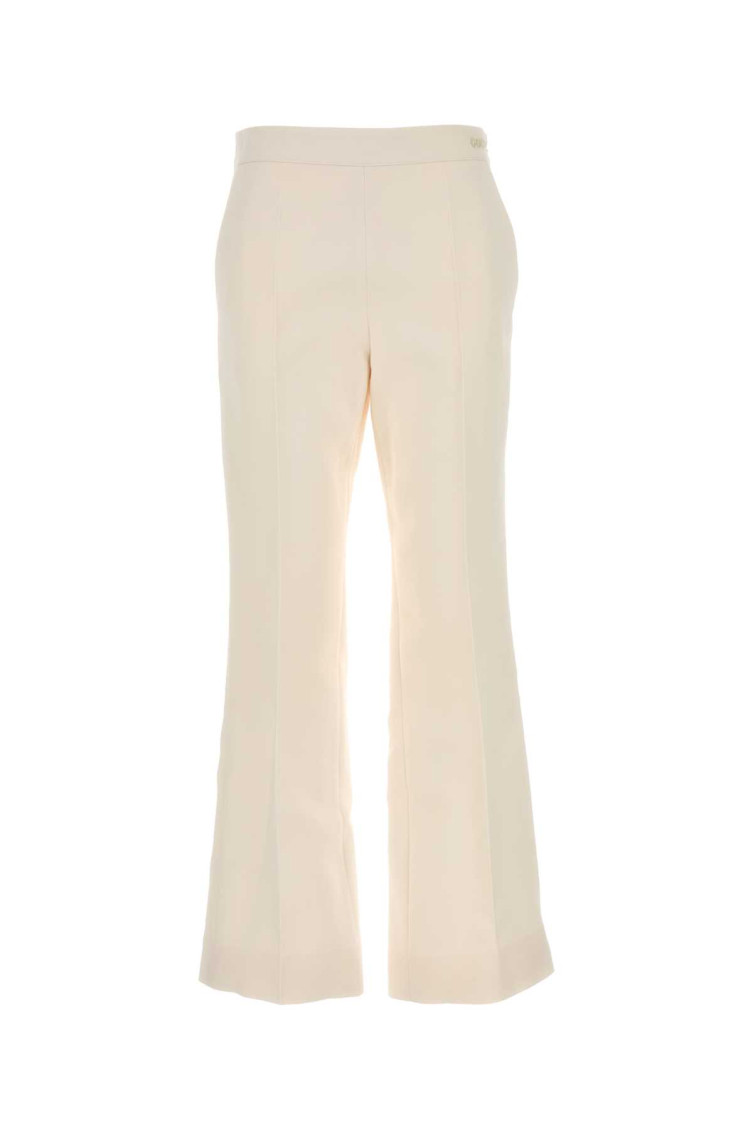 Gucci Ivory Silk Blend Pants For Women In Off White
