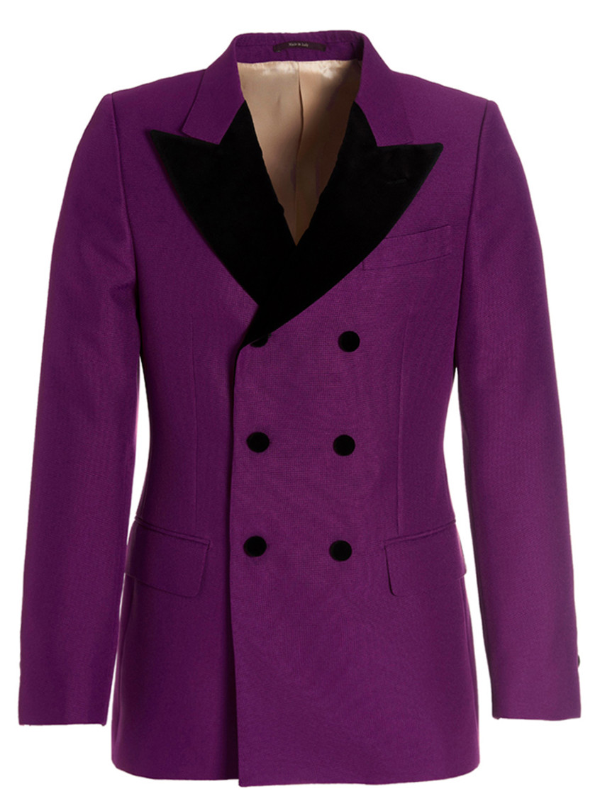 Gucci Purple Double-breasted Blazer In Purple