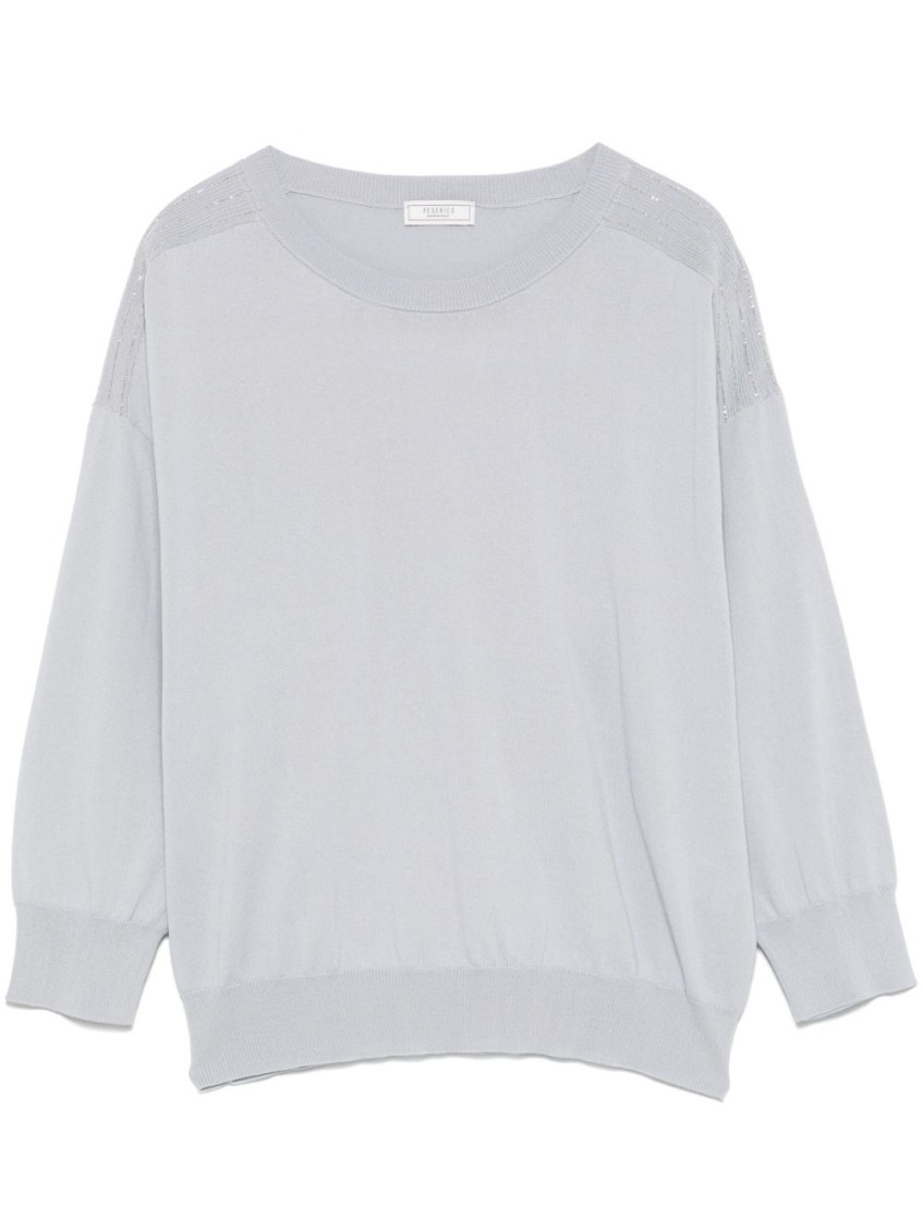 Shop Peserico Lilac Crewneck Sweater In Light Purple