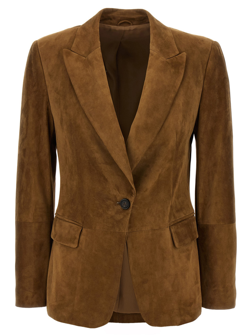 Brunello Cucinelli Suede Single-breasted Blazer