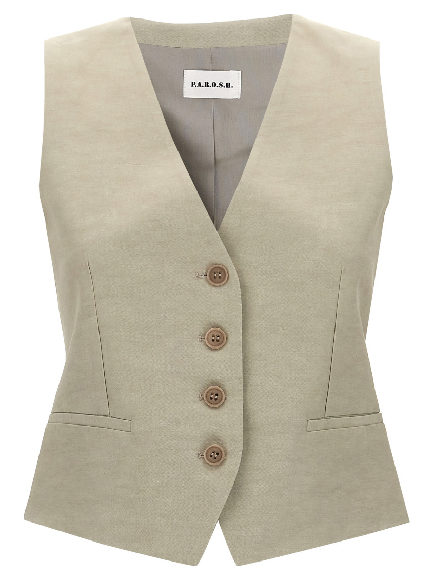 Shop P.a.r.o.s.h Beige Raisa Vest