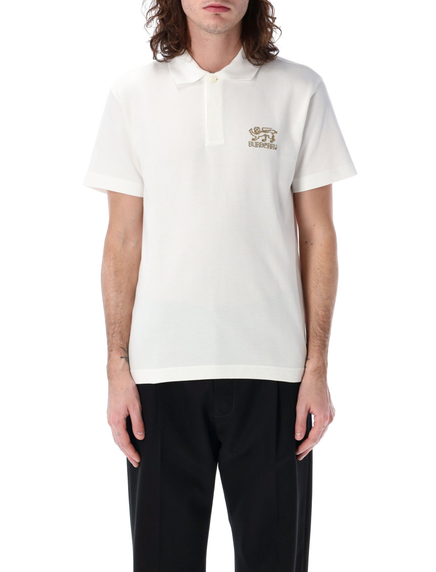 Burberry Organic White Button Up T Shirt In White