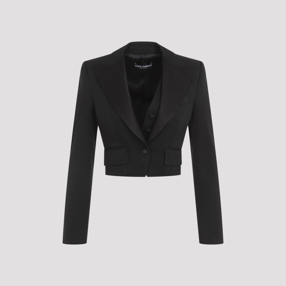Shop Dolce & Gabbana Black Virgin Wool Blazer