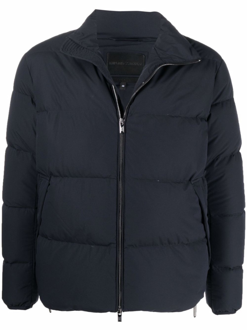 Emporio Armani Nylon Short Down Jacket In Blue | ModeSens