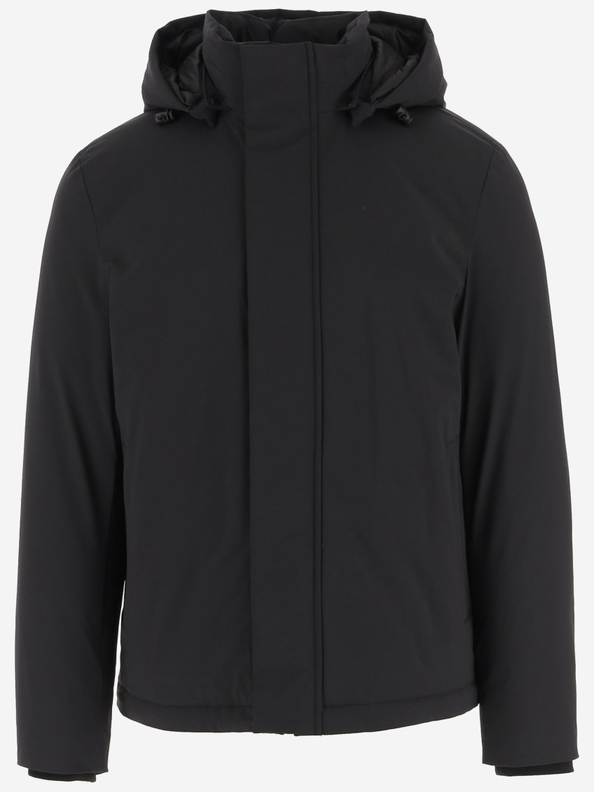 Woolrich Black Hooded Jacket In Black