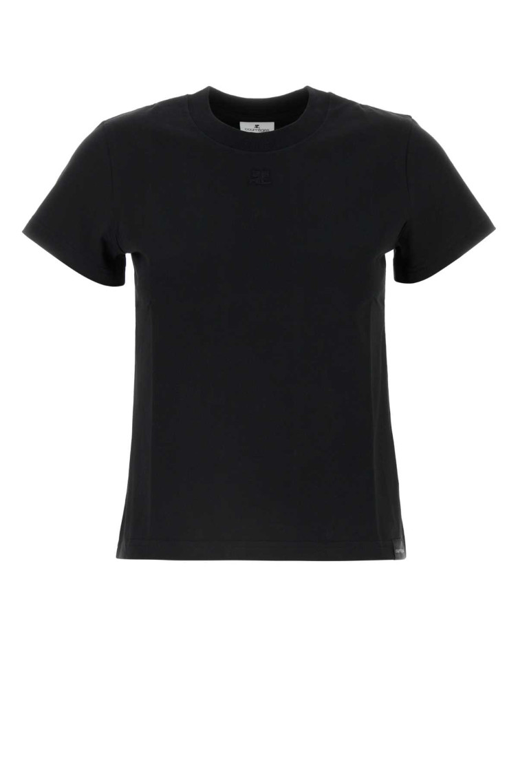Shop Courrèges Black Ac Cotton T-shirt