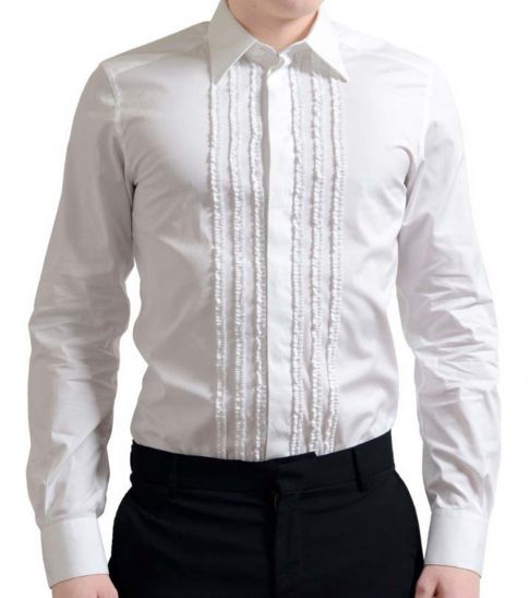 Dolce & Gabbana White Long Sleeve Dress Shirt