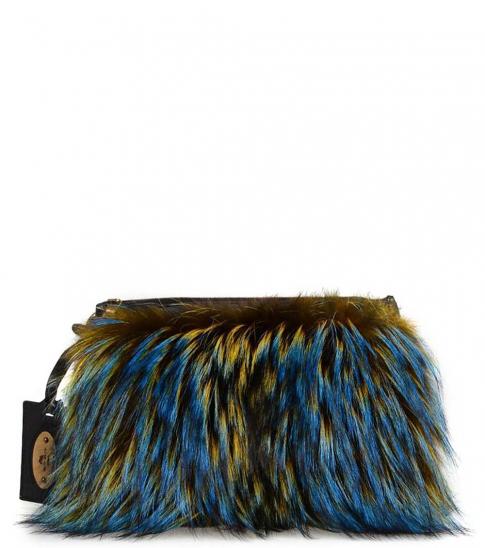 blue fur purse