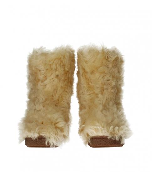 saint laurent fur boots