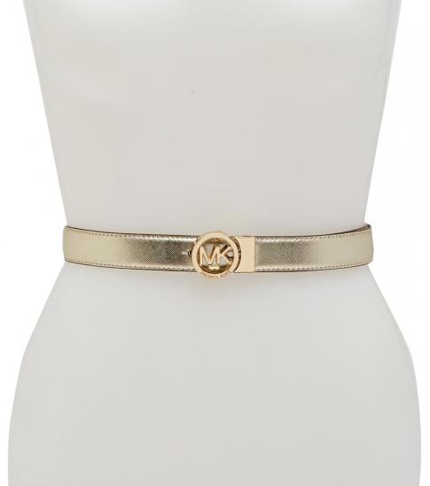 michael kors logo plaque belt