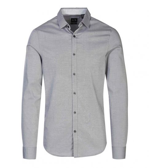 Armani Exchange Light Grey Solid Logo Shirt For Men Online India At Darveys Com Armani exchange shirt practically brand new (original) always air dried. light grey solid logo shirt