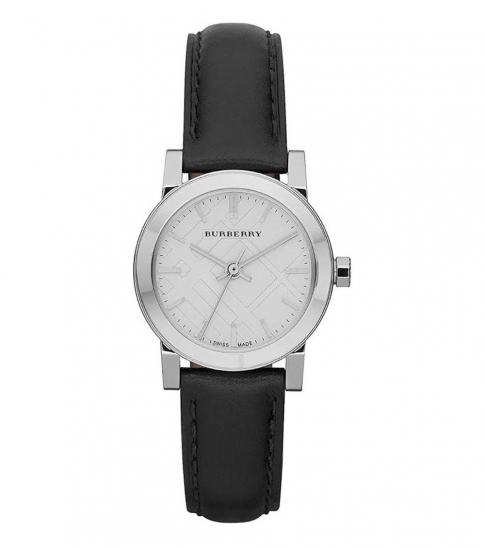 burberry leather strap watch women's