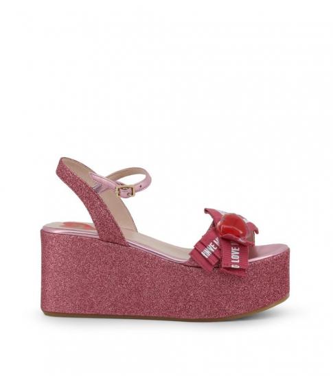 pink glitter wedges