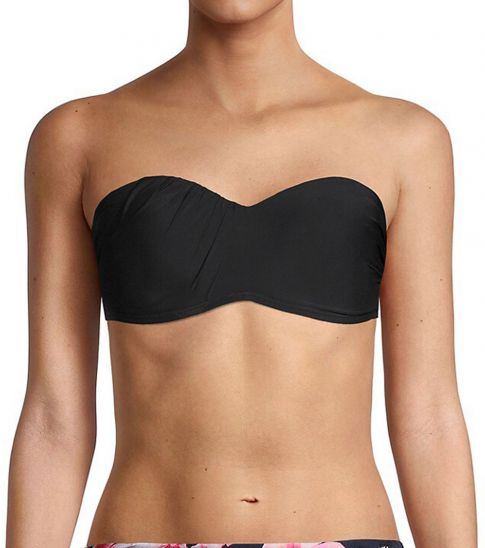 draped bandeau bikini top