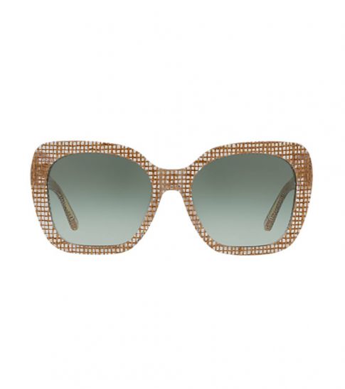 Tory Burch Crystal On Raffia Oversize Sunglasses