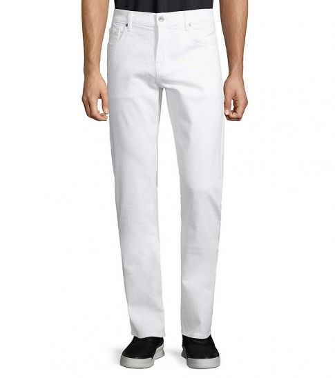Mankind White Slim Straight-Leg Jeans 