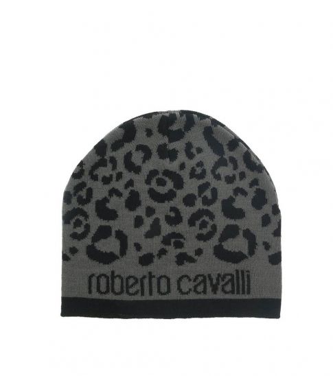 Black-Grey Leopard Beanie