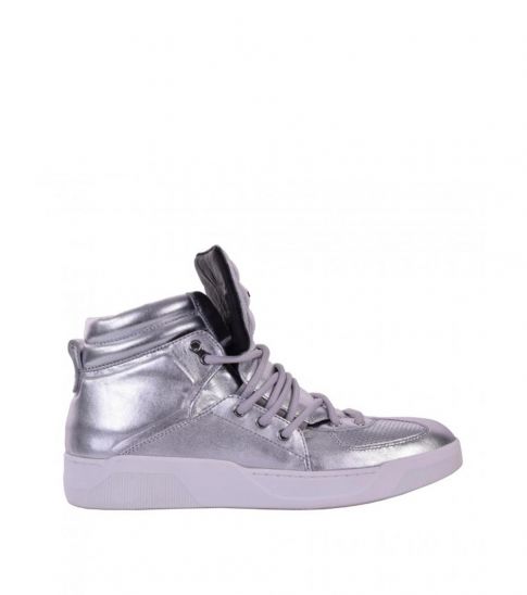 shiny high top sneakers