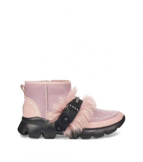 fluff punk shearling & leather booties