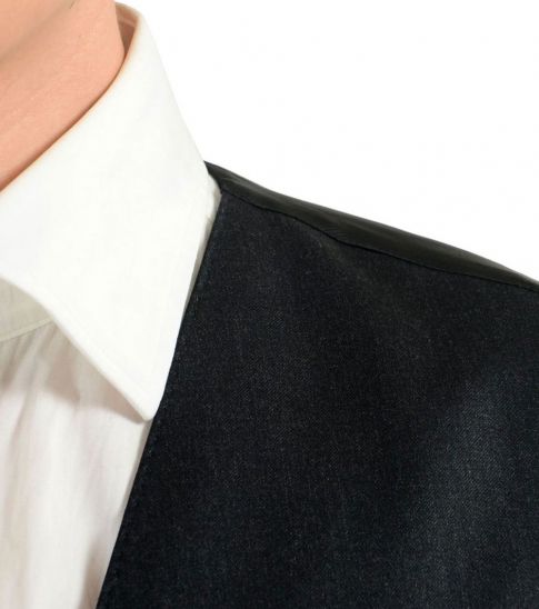 Hugo Boss Dark Grey Wool Button Up Dress Vest