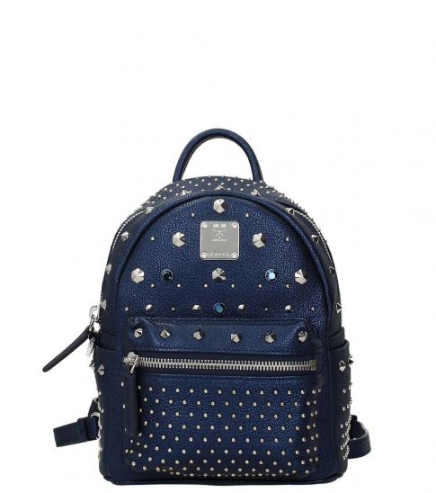 mcm blue mini backpack