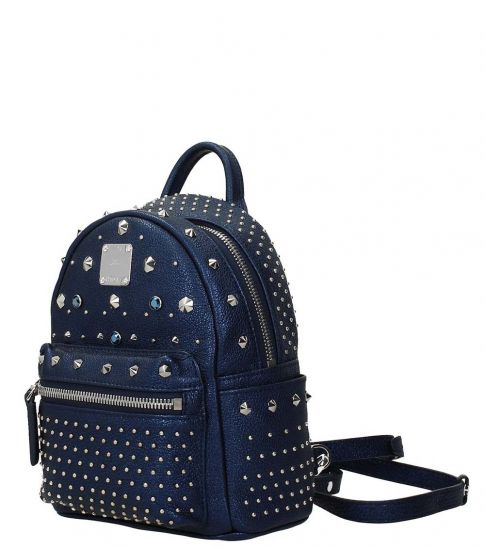 mcm blue mini backpack