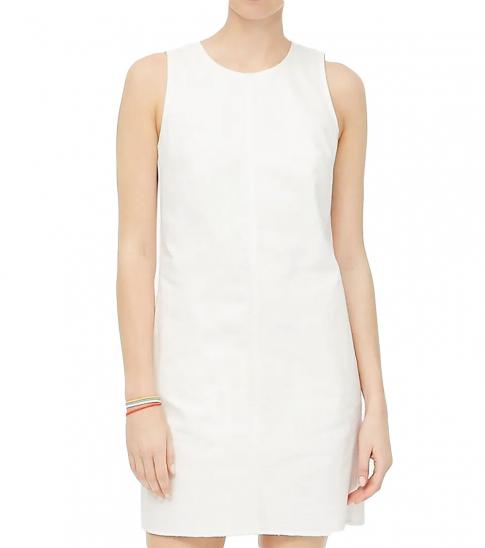 j crew white denim dress